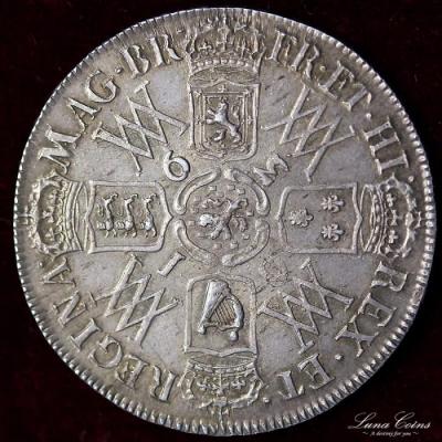イギリス　ウィリアム3世　メアリー2世　1693年　　ハーフクラウン銀貨