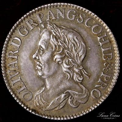 イギリス　オリバー・クロムウェル　1658年　シリング銀貨