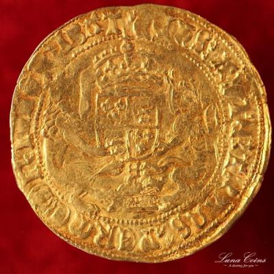 イギリス　ヘンリー8世　1544-7年　ハーフソブリン金貨