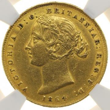 イギリス領オーストラリア　1864年銘Sシドニー ヴィクトリア　ビクトリア　Victoria　ヤングヘッド　ソブリン金貨 NGC AU