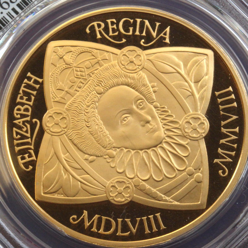 イギリス 2008年 5ポンド金貨エリザベス一世即位450年記念