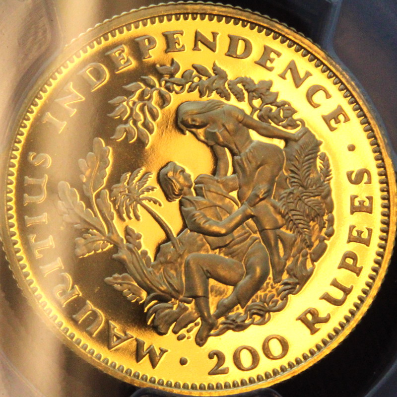 イギリスモーリシャス1971年200ルピー金貨エリザベスPR69DC発行750枚最高鑑定【アンティークコイン・金貨・銀貨の販売・買取 ルナコイン】