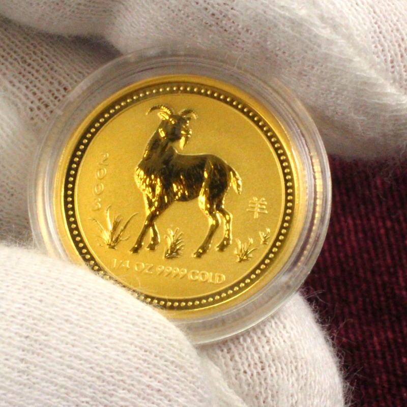オーストラリア　2003年銘25ドル干支純金貨1/4オンス未年