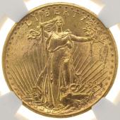 アメリカ 1914S　サンフランシスコ　20ドル金貨　No Motto　セントゴーデンズ　リバティ　NGC　MS63