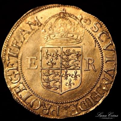 会員様限定　イギリス　エリザベス1世　1592-5年　ハーフポンド金貨