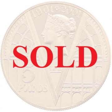 イギリス 2001年 5ポンド　プルーフ金貨 ヴィクトリア　ビクトリア　Victoria 没後100年 FDC完全未使用 保証書・化粧箱付き