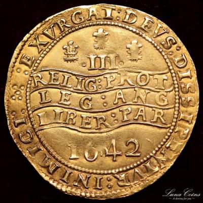 イギリス チャールズ1世　1642年　トリプルユナイト金貨