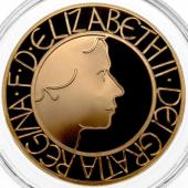 イギリス　2003年　5ポンドプルーフ金貨　エリザベスII 戴冠50年記念ゴールデンジュビリー　PCGS　PR70DCAMパーフェクト鑑定