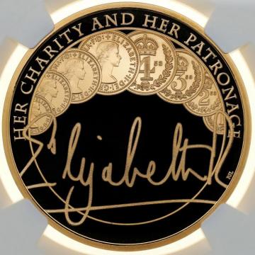 イギリス　2022年　5ポンドプルーフ金貨　エリザベス女王 Charity & Patronage NGC PF70UCAM パーフェクト鑑定　発行250枚