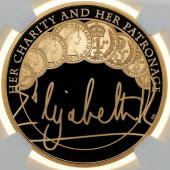 イギリス　2022年　5ポンドプルーフ金貨　エリザベス女王 Charity & Patronage NGC PF70UCAM パーフェクト鑑定　発行250枚