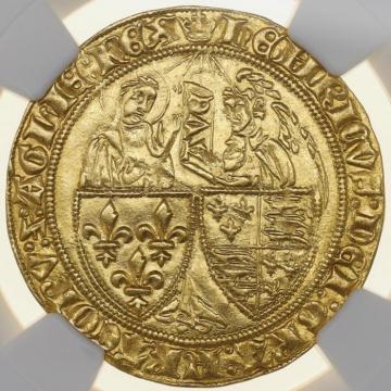 アングロ・ガリア(イギリス・フランス)1422–1450年 サリュドール ハンマー　金貨　受胎告知　ヘンリー6世　パリミント NGC MS62