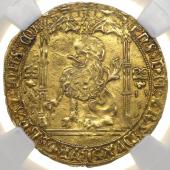 ブラバント公国(ベルギー)1454～1460年 ライオンドール金貨　フィリップ善良公(フィリップ三世)　メへレン　NGC AU50