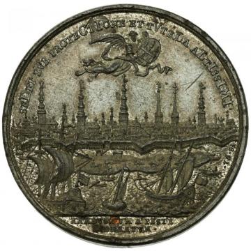 ドイツ ハンブルク　1714年  ペスト終息記念メダル 都市景観