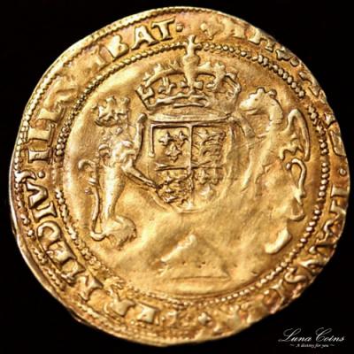 イギリス　ヘンリー8世　1547-51年　ハーフソブリン金貨
