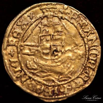イギリス　ヘンリー8世　1544-5年　クォーターエンジェル金貨