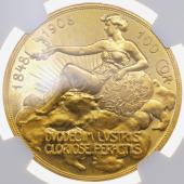  オーストリア 1908年100コロナ プルーフ金貨 フランツ・ヨーゼフ1世 在位60周年記念  " 雲上の女神 "NGC PF60