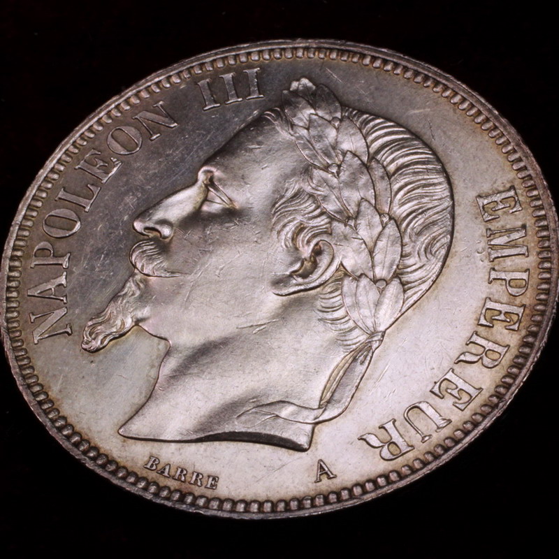フランス 1870年A 5フラン 大型 銀貨 ナポレオン3世有冠