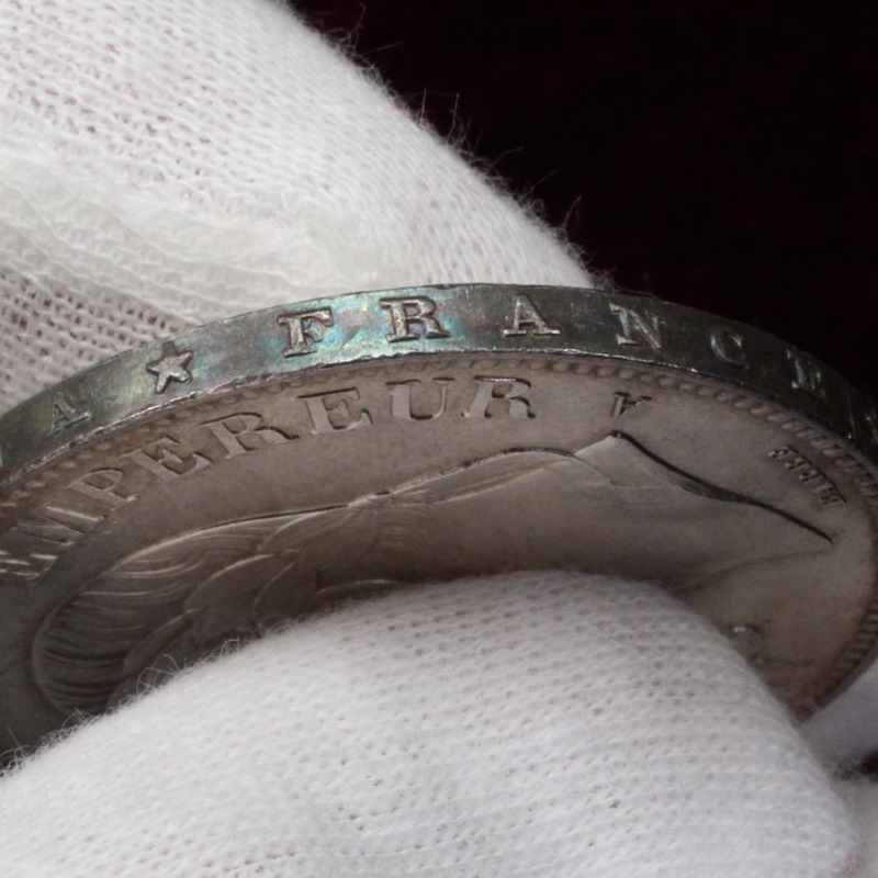 フランス 1870年A 5フラン 大型 銀貨 ナポレオン3世有冠【アンティーク