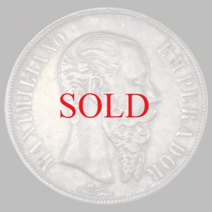 メキシコ　1866年銘　1ペソ　大型　銀貨マキシミリアーノ　