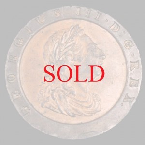 イギリス　1797年銘　2ペンス　大型銅貨　ジョージ3世 厚さ5mm超