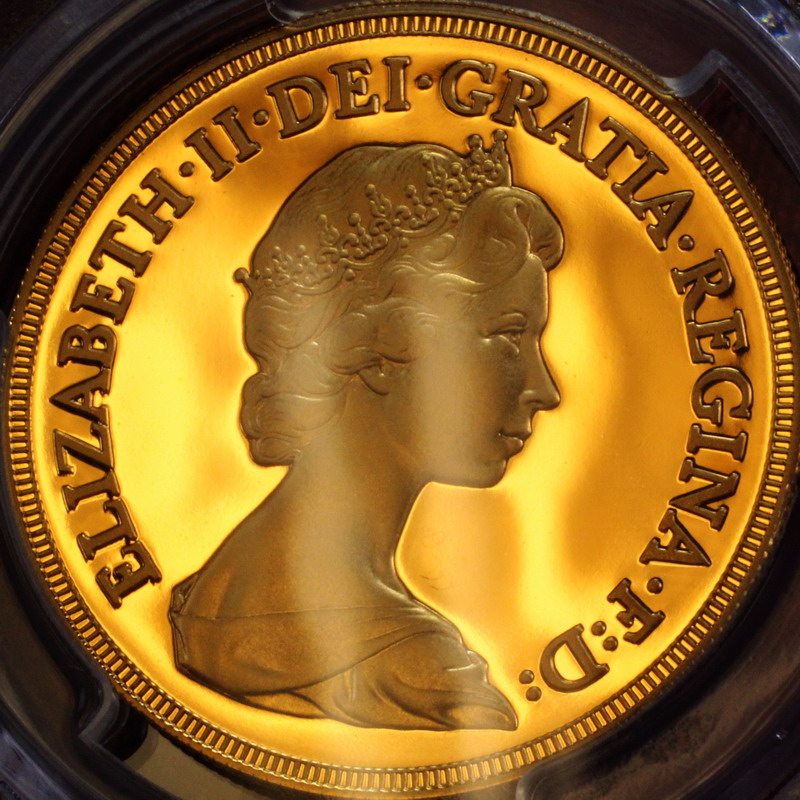 イギリス 1981年銘 5ポンド金貨 エリザベス PCGS PR69DCAM 