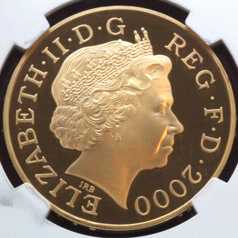 イギリス　2000年　5ポンドプルーフ金貨　エリザベス2世ミレニアム記念