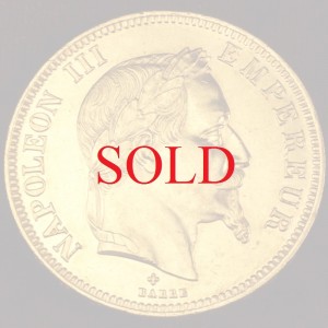 フランス　1862BB　100フラン大型金貨　ナポレオン三世　月桂冠