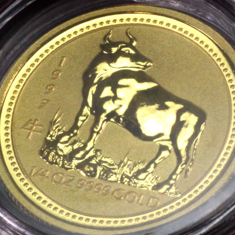 オーストラリア　1997年銘25ドル干支純金貨1/4オンス丑年