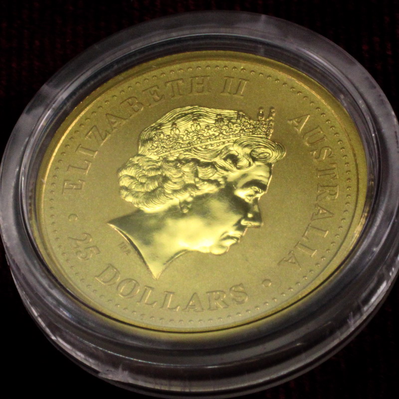 オーストラリア　1999年銘25ドル干支純金貨1/4オンス卯年