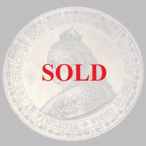 イギリス　1887年銘ビクトリアプルーフクラウン試作銀貨 R5指定