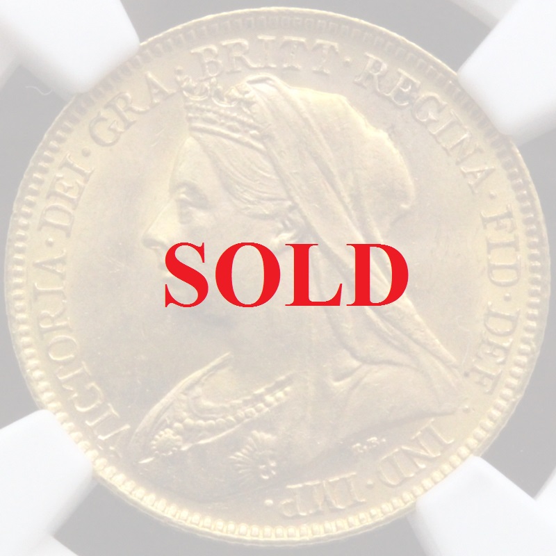 イギリス 1901年銘 1/2ソブリン金貨ビクトリア PCGS MS63