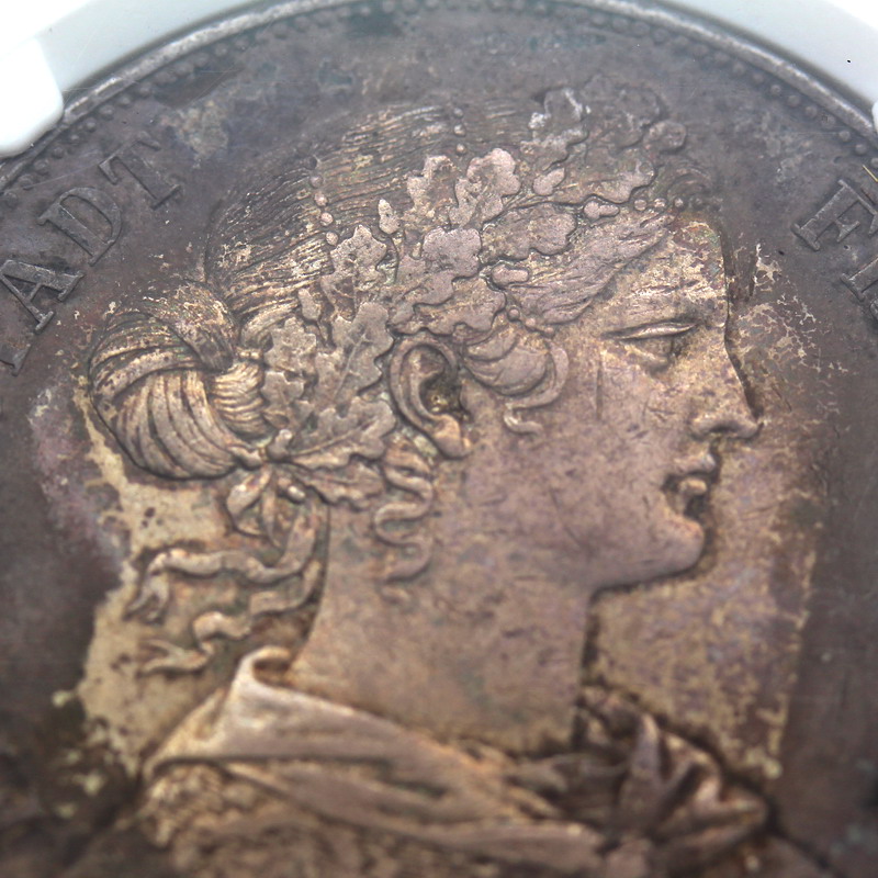 ドイツフランクフルト1861年銘 同盟2ターラー銀貨AU55【アンティークコイン・金貨・銀貨の販売・買取 ルナコイン】