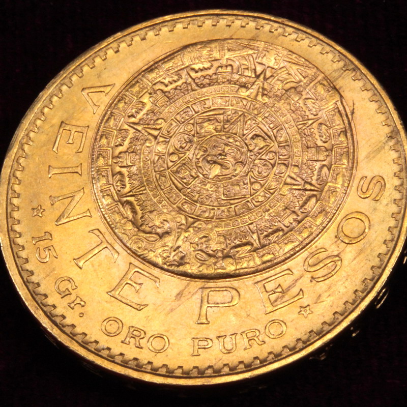 メキシコ 1959年銘 20ペソ金貨 アステカ暦 神秘の力をあなたに 