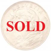 スイス　1935年L-B　アルプスと少女　ブレネリ　ヘルベティア　20フラン金貨　ベルンミントUNC　未使用