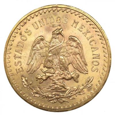 メキシコ　1943　50ペソ　金貨　UNC