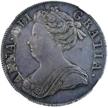 イギリス　GREAT BRITAIN アン女王　1713年　クラウン銀貨  アフターユニオン　NGC　AU58　