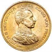 ドイツ プロイセン 1914年　20マルク 金貨　ヴィルヘルム2世　UNC未使用