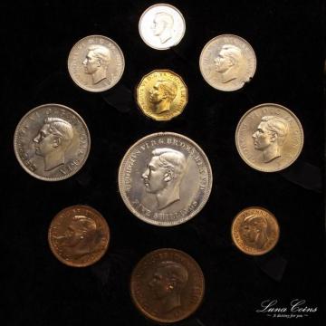 イギリス　ジョージ6世　1951年　プルーフ10枚セット　ケース有