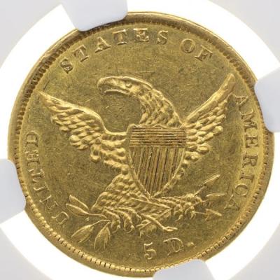 アメリカ　1836年　5ドル金貨　クラシック　リバティ　NGC　AU55