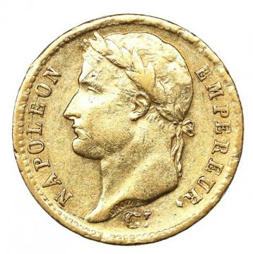 フランス　1813年A　20フラン　金貨　ナポレオン・ボナパルト　有冠 パリミント
