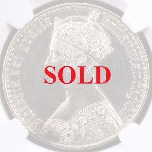 イギリス　1847年ビクトリア　ゴシッククラウンプルーフ銀貨PF61 UNDECIMO