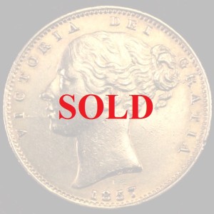 イギリス　1857年銘　ソブリン金貨　ビクトリアヤングヘッド