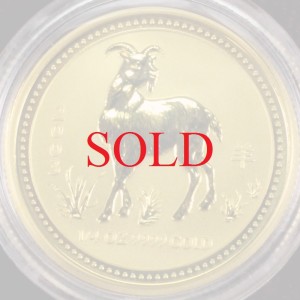 オーストラリア　2003年銘25ドル干支純金貨1/4オンス未年
