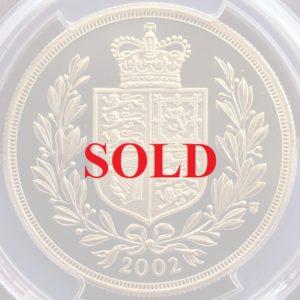イギリス　2002年銘　5ポンドエリザベス金貨　PCGS　PR69DCAM
