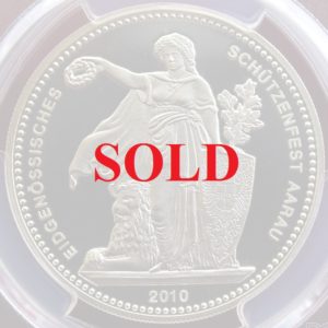スイス 2010年銘射撃祭シリーズ 50フラン 銀貨 アーラウ PR70DC